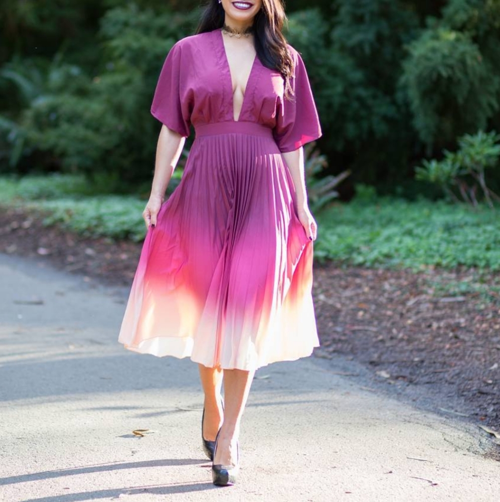 ASOS Ombre Pleated Caftan Midi